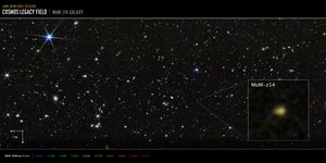 Galaxia MoM-z14 del campo COSMOS (imagen de la NIRCam)