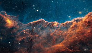 Jets de la nebulosa Carina (imagen de brújula de filtros de banda estrecha NIRCam) Sin anotar de James Webb Space Telescope (NASA)