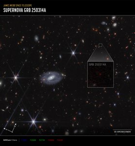 Ampliación de GRB 250314A (imagen de la NIRCam de Compass)