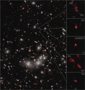 Protocúmulo de galaxias (imagen NIRCam)