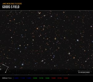 JWST Advanced Deep Extragalactic Survey (Imagen de brújula NIRCam) de James Webb Space Telescope (NASA)