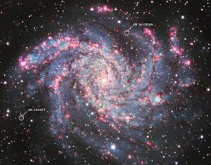 NGC 6946 (Observatorio Nacional Kitt Peak) de James Webb Space Telescope (NASA)