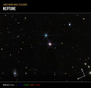 Neptuno Campo Ancho (Imagen NIRCam Compass) de James Webb Space Telescope (NASA)