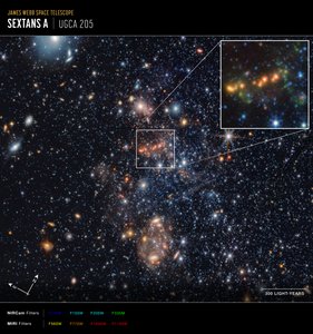 Extracción de HAP en Sextans A (imagen de Compass) de James Webb Space Telescope (NASA)