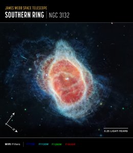 Nebulosa del Anillo Sur (Imagen MIRI Compass) de James Webb Space Telescope (NASA)