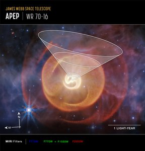 Wolf-Rayet Apep (imagen de MIRI Compass)