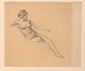 Desnudo femenino sentado de James Wells Champney