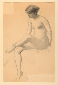 Desnudo femenino sentado de James Wells Champney