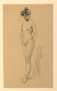 Desnudo femenino de pie de James Wells Champney
