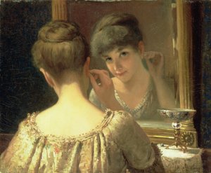 La coqueta, c.1885 de James Wells Champney