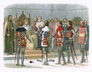 Arundel, Gloucester, Nottingham, Derby y Warwick ante el rey Ricardo II de James William Edmund Doyle