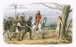 Edmund rey de Anglia Oriental asesinado por los daneses