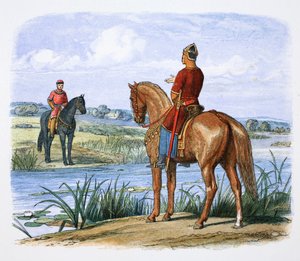 Enrique de Anjou y Esteban conferencian a través del Támesis, 1153, 1864 de James William Edmund Doyle