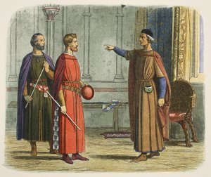 El rey Eduardo I amenaza al Lord Mariscal de James William Edmund Doyle