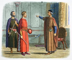 El rey Eduardo I amenaza al mariscal de James William Edmund Doyle