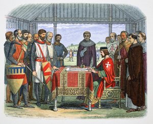 El rey Juan firma la Gran Carta, Runnymede, Surrey, 1215, 1864 de James William Edmund Doyle