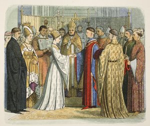 Matrimonio de Enrique V y Catalina de Francia, 2 de junio de 1420, de A Chronicle of England BC 55 to AD 1485, pub. Londres, 1863 de James William Edmund Doyle