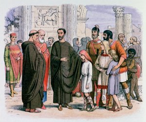 El Papa Gregorio en Roma viendo esclavos rubios de James William Edmund Doyle