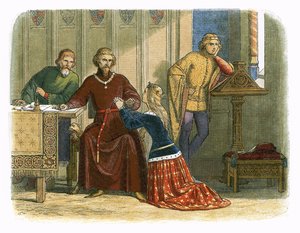 La reina Ana intercede con Gloucester y Arundel por Sir Simon Burley de James William Edmund Doyle