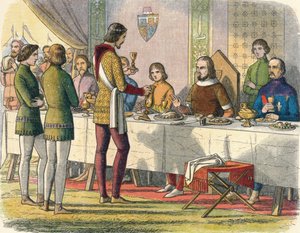 El príncipe sirve al rey Juan en la mesa de James William Edmund Doyle