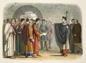 Tomás Becket prohíbe al Conde de Leicester dictar sentencia sobre él. de James William Edmund Doyle