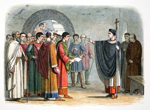 Tomás Becket prohíbe al Conde de Leicester dictar sentencia sobre él, 1162 1864 de James William Edmund Doyle