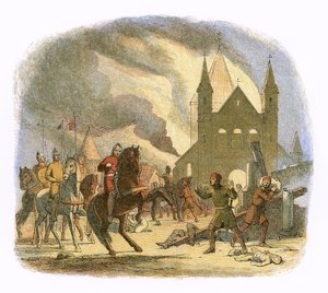 Guillermo I recibiendo una herida fatal en Mantes de James William Edmund Doyle