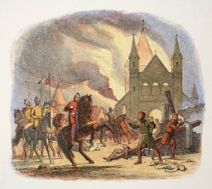 Guillermo I recibiendo una herida fatal en Mantes, Francia, 1087 1864 de James William Edmund Doyle