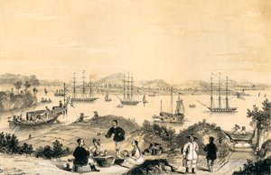 Whampoa cerca de Cantón, el fondeadero para barcos europeos, 1847