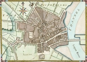 Plano acuarela de doble página de Belfast, c.1795