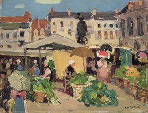 Escena de mercado de James Wilson Morrice