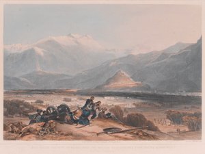 Vista de Bala Hissai y la ciudad de Kabul, con los cuarteles británicos desde la colina Ba Marco