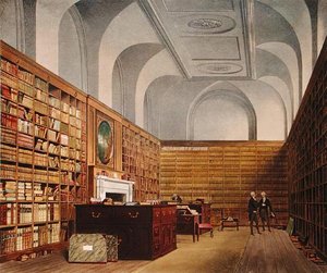 La Biblioteca del Rey, Casa de Buckingham, de La Historia de las Residencias Reales, grabado por James Baily, por William Henry Pyne (1769-1843), 1819 de James after Stephanoff