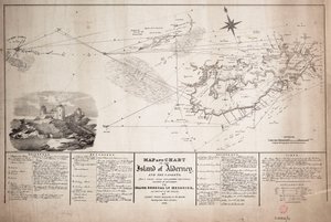 Mapa y carta de la isla de Alderney y los cofres de James the Younger Wyld