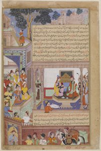 Kublai Khan y su emperatriz entronizados, de un Jami al-Twarikh (o Chingiznama) de Jami Jami