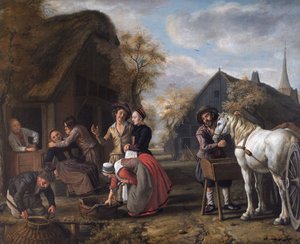 Una escena de pueblo de Jan (1620 76) Victors