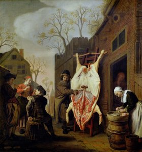 La carnicería (óleo sobre lienzo) de Jan (1620-76) Victors