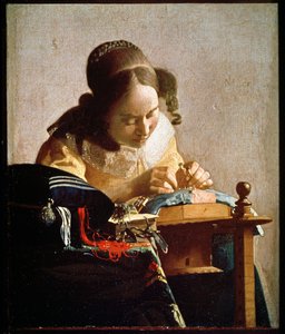 La encajera, c.1658-1660 (óleo sobre lienzo) de Jan (1632 75) Vermeer