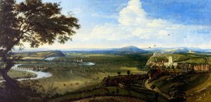 Vista de Nottingham desde el este, c.1695 (óleo sobre lienzo) de Jan (attr.to) Siberechts