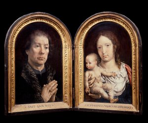 Díptico Carondelet: a la izquierda retrato del patrón Jean Carondelet, a la derecha la Virgen y el Niño