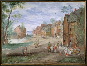 El plein en Gouda en invierno de Jan (follower of) Brueghel