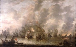 La batalla de Scheveningen, 31 de julio de 1653, c.1654 (óleo sobre lienzo) de Jan Abrahamsz. Beerstraaten