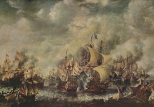 Batalla naval entre ingleses y holandeses frente a Ter Heyde, agosto de 1653, 1914 de Jan Abrahamsz. Beerstraten