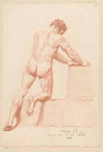 Desnudo masculino arrodillado, visto desde atrás (2º premio 1812)