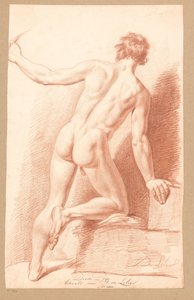 Desnudo masculino de pie, visto desde atrás (3er premio 1811) de Jan Adriaan Antonie de Lelie