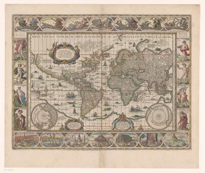 Mapa del mundo con bordes decorativos
Nova totius terrarum orbis geographica ac hydrographica tabula de Jan Aertse van den Ende