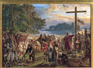La cristianización de Polonia, 966 de Jan Alojzy Matejko