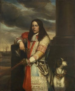 Holandés: Engel de Ruyter (1649-83). Vicealmirante, hijo de Michiel Adriaensz de Ruyter Retrato de Engel de Ruyter de Jan Andrea Lievens
