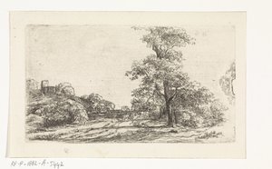 paisaje con un árbol de Jan Andries Töpfer