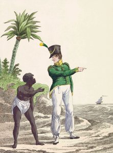 Soldado colonial holandés con un negro de Jan Anthonie (after) Langendijk Dzn